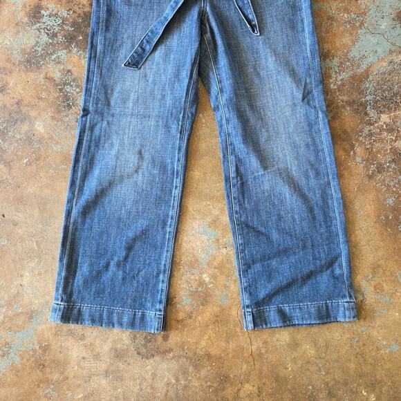 J Crew Paper Bag Jeans Size 26P Belted Strait Leg Denim BX565 High Waist Stretch - Picture 4 of 9